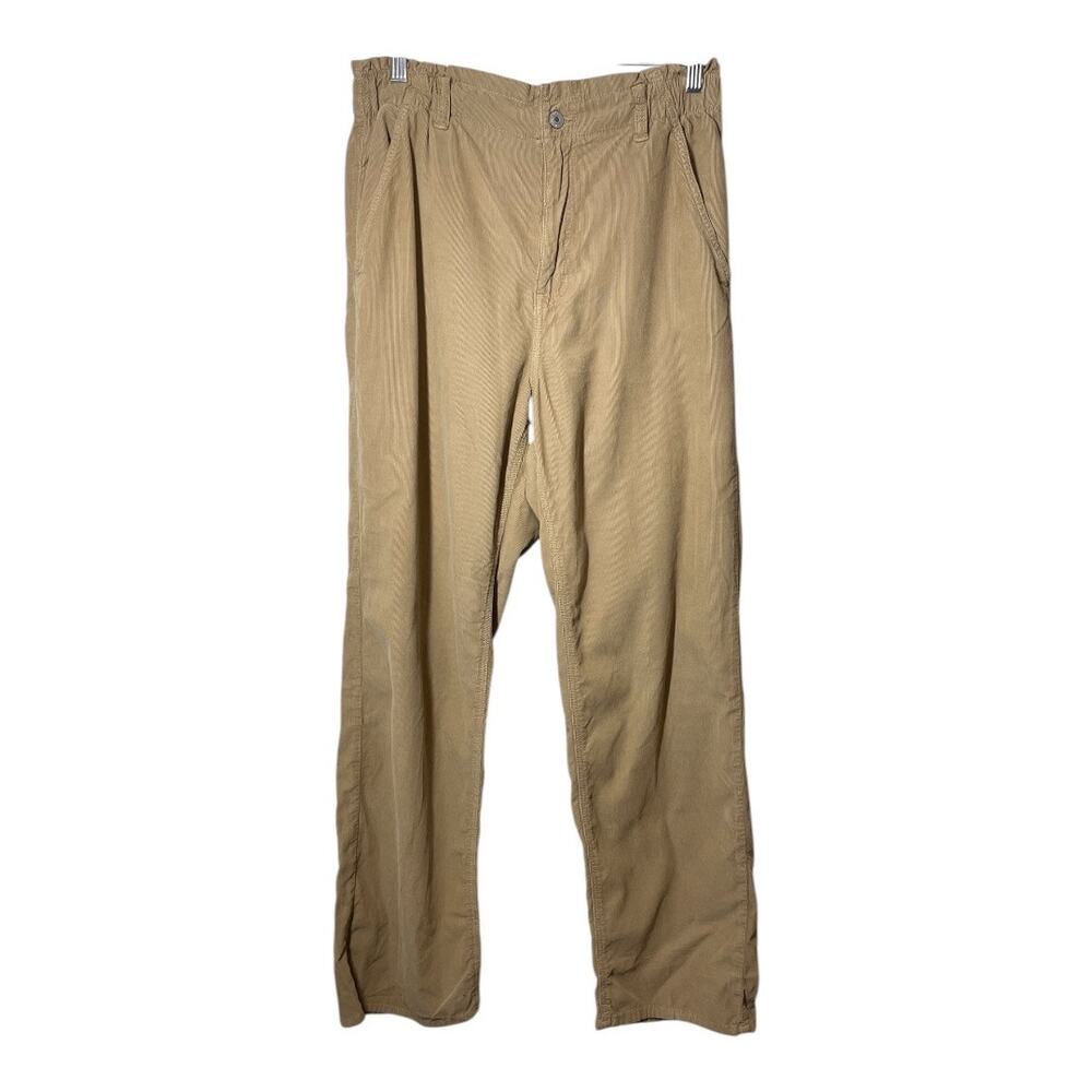 American Eagle Corduroy Pants Tan Beige Paper Bag Waist Size 14 Cotton